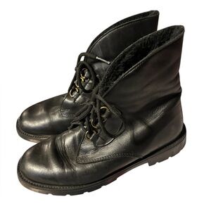 La Canadienne Black Leather Lined Ankle Boots Size 8